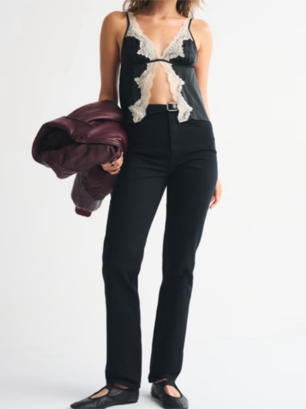 Abercrombie and fitch ultra high rise 90’s straight jean black